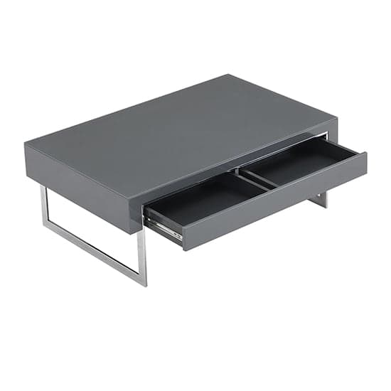 Casper High Gloss Coffee Table With 1 Drawer In Grey