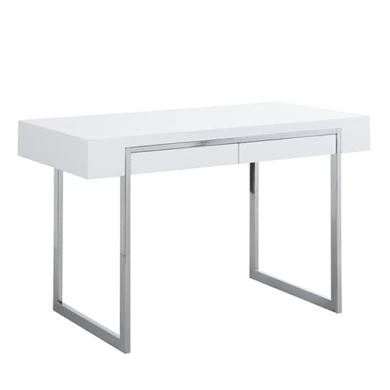 Casper High Gloss Console Table With 2 Drawers In White