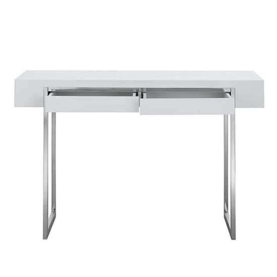 Casper High Gloss Console Table With 2 Drawers In White