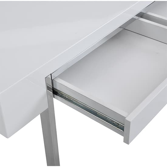 Casper High Gloss Console Table With 2 Drawers In White