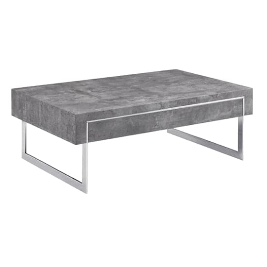 Casper Wooden Coffee Table With 1 Drawer In Concrete Effect