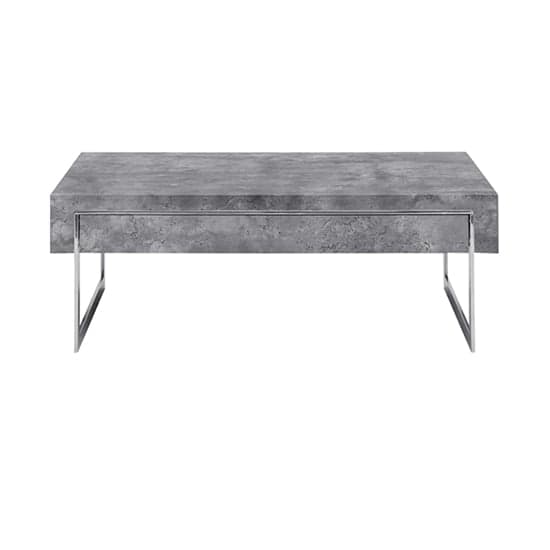 Casper Wooden Coffee Table With 1 Drawer In Concrete Effect