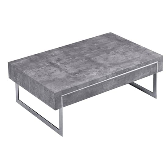 Casper Wooden Coffee Table With 1 Drawer In Concrete Effect