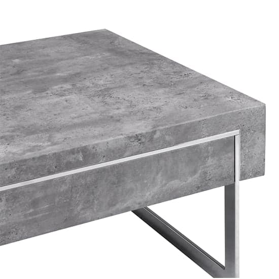 Casper Wooden Coffee Table With 1 Drawer In Concrete Effect