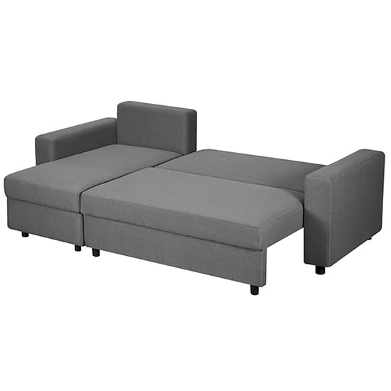 Columbia Chenille Fabric Corner Sofa Bed With Storage In Dark Grey