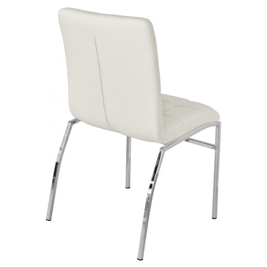 Concord Faux Leather Dining Chair In White With Chrome Legs