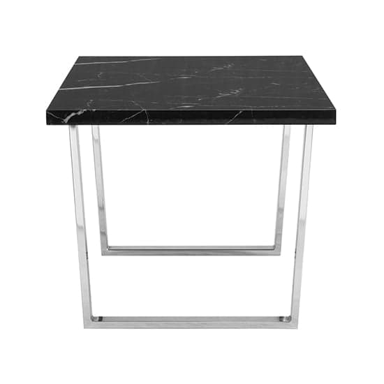 Corbin Black High Gloss Dining Table In Milano Marble Effect