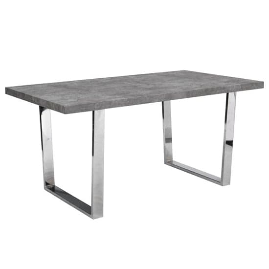 Corbin Concrete Effect Dining Table 6 Petersburg Grey White Chair