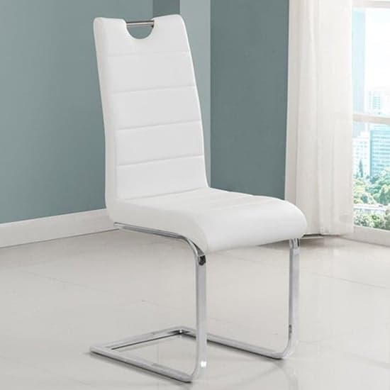 Corbin Milano Marble Effect Dining Table 6 Petersburg White Chair