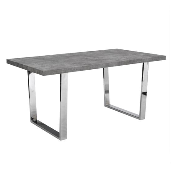 Corbin Rectangular Wooden Dining Table In Concrete Effect