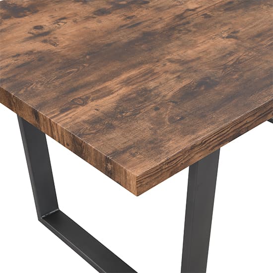 Corbin Wooden Dining Table Rectangular In Rustic Oak