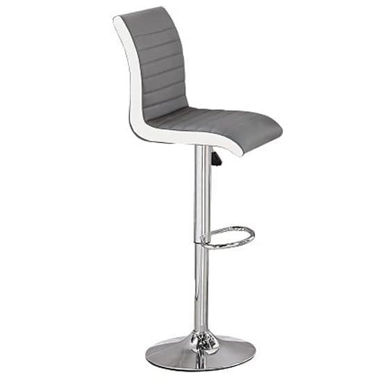 Cortina Grey White Gloss Bar Table 4 Riga Grey White Stools