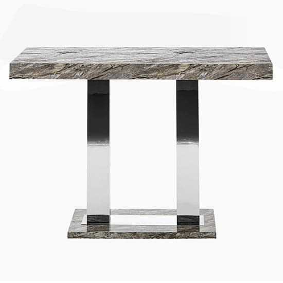 Cortina High Gloss Bar Table Large In Melange Marble Effect