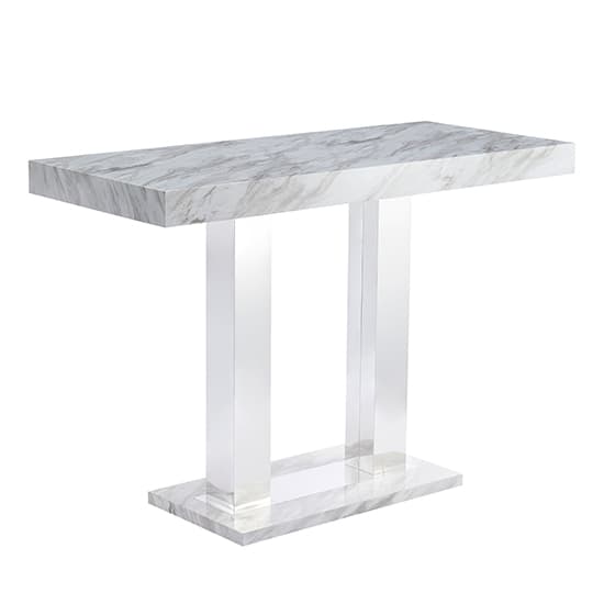 Cortina Large Magnesia Bar Table With 6 Canyon White Stools