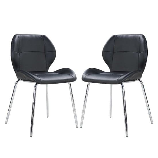 Darien Black Faux Leather Dining Chairs In A Pair