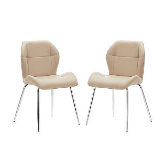 Darien Taupe Faux Leather Dining Chairs In A Pair