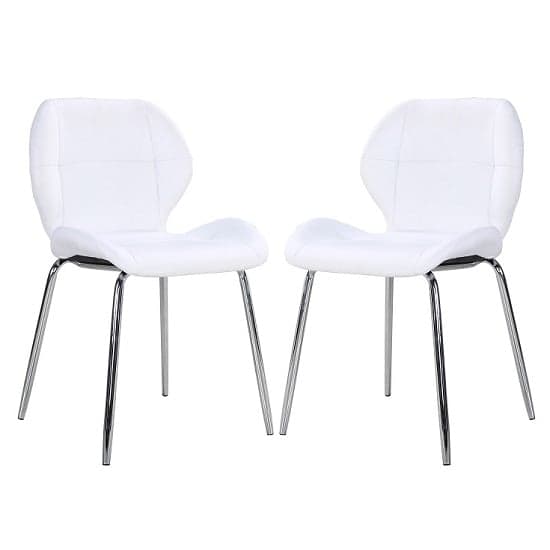 Darien White Faux Leather Dining Chairs In A Pair