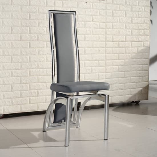 Denton Large Glass Dining Table With 6 Chickasha Grey Chairs