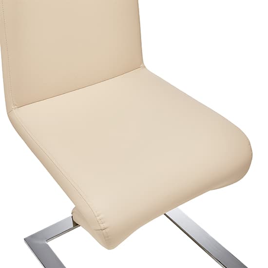 Destin Z Taupe Faux Leather Dining Chairs With Chrome Feet In Pair