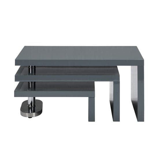 Detroit Rotating High Gloss Coffee Table With 3 Tops In Grey