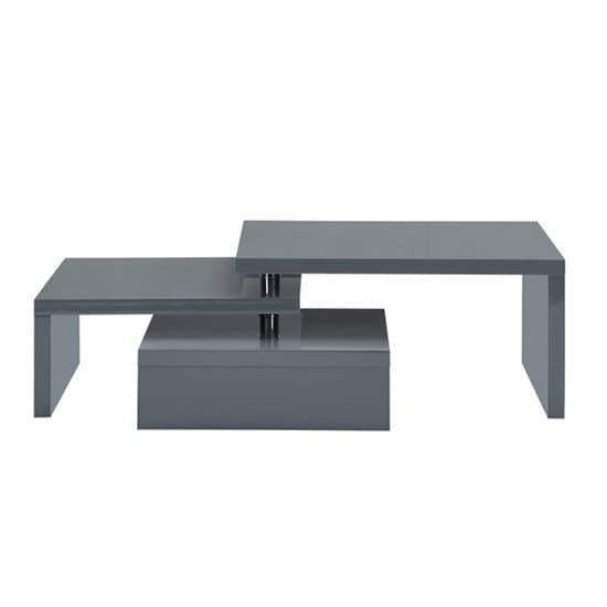 Detroit Rotating High Gloss Coffee Table With 3 Tops In Grey