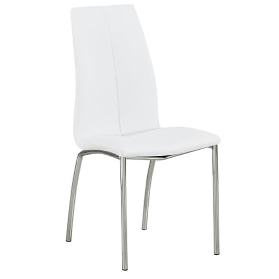 Devlin Diva Marble Effect Dining Table 4 Opelika White Chairs