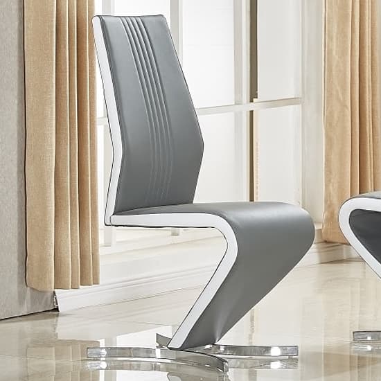 Eldon Convertible Grey Gloss Dining Table 6 Girona Grey Chairs