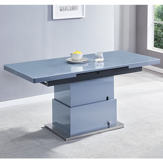 Eldon Extending Glass Top Gloss Coffee To Dining Table In Grey