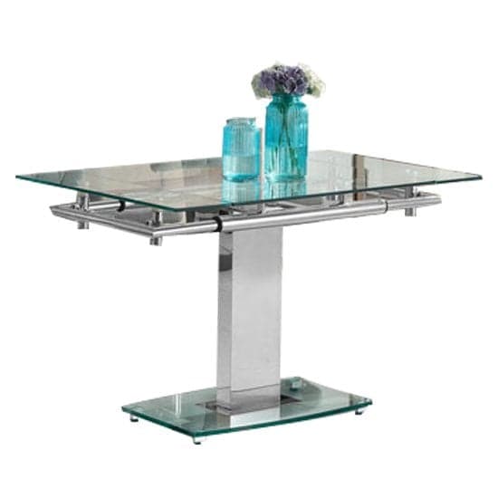 Ennis Extending Glass Dining Table With 4 Destin Z Grey Chairs