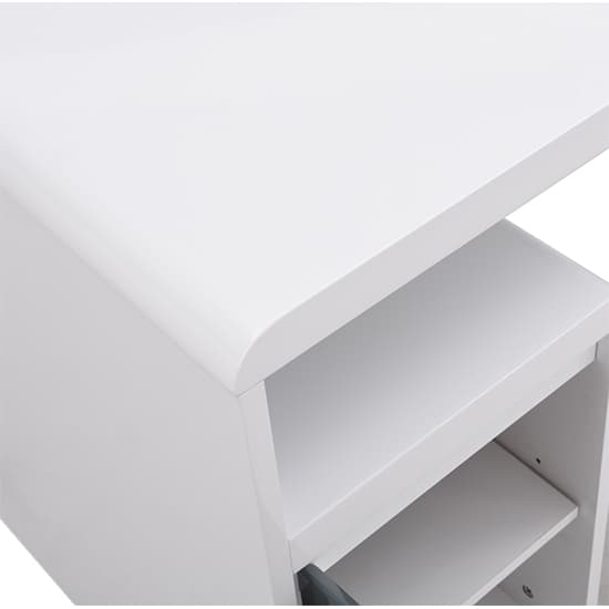 Florence High Gloss Computer Desk In White And Grey