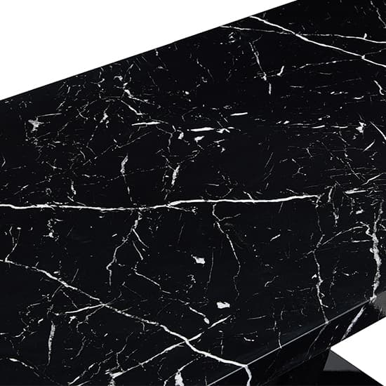 Halifax High Gloss Coffee Table In Black And Milano Marble Effect