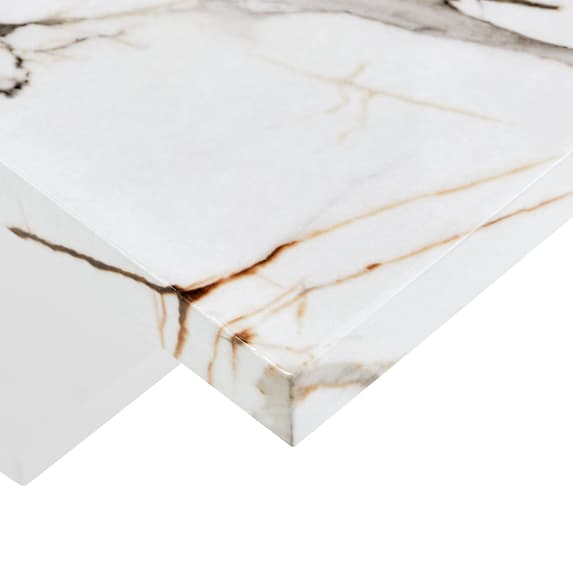 Halifax High Gloss Coffee Table In White And Milo Marble Effect