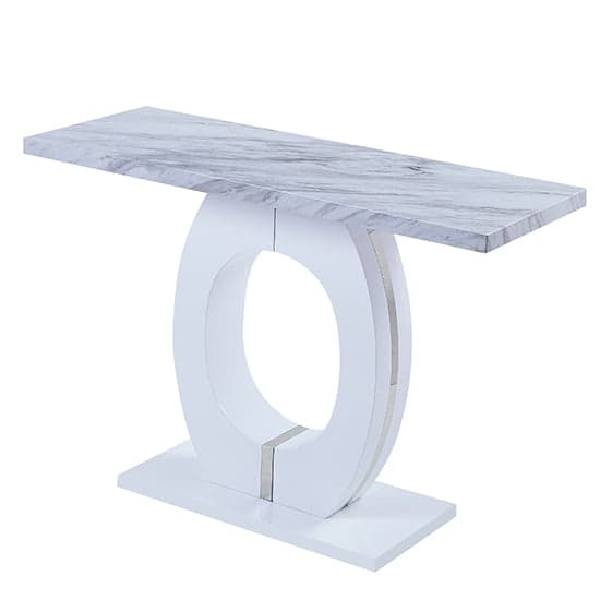 Halifax High Gloss Console Table In Magnesia Marble Effect