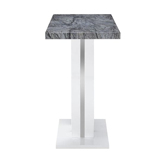 Halifax High Gloss Console Table In White And Melange Marble Effect