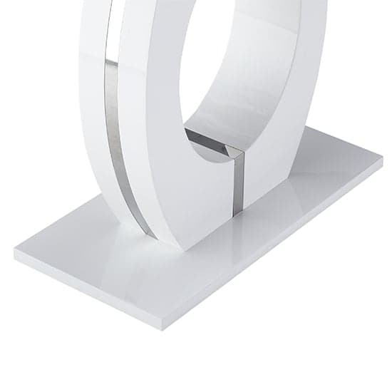 Halifax High Gloss Console Table In White And Melange Marble Effect