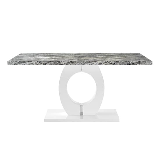 Halifax High Gloss Dining Table In Melange Marble Effect