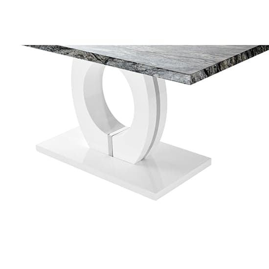 Halifax High Gloss Dining Table In Melange Marble Effect