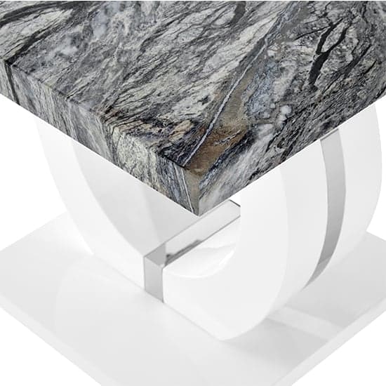 Halifax High Gloss Lamp Table In Melange Marble Effect