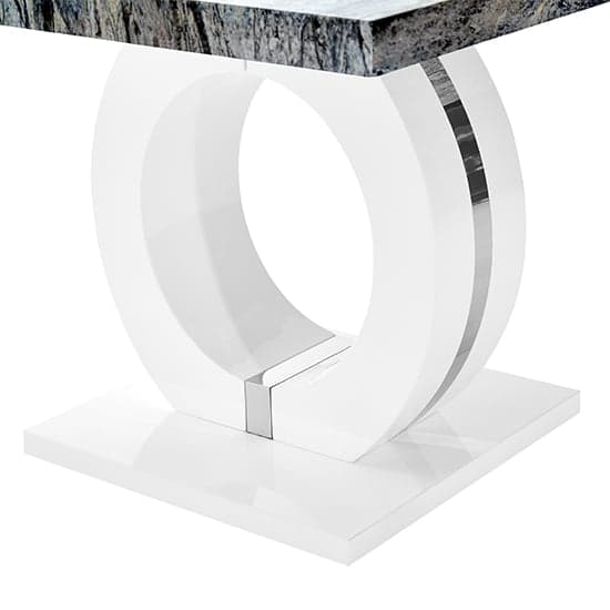 Halifax High Gloss Lamp Table In Melange Marble Effect