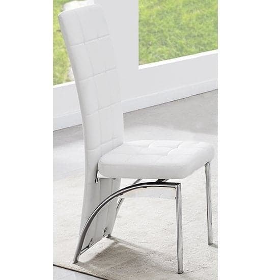 Halifax Melange Marble Effect Dining Table 6 Versilia White Chairs