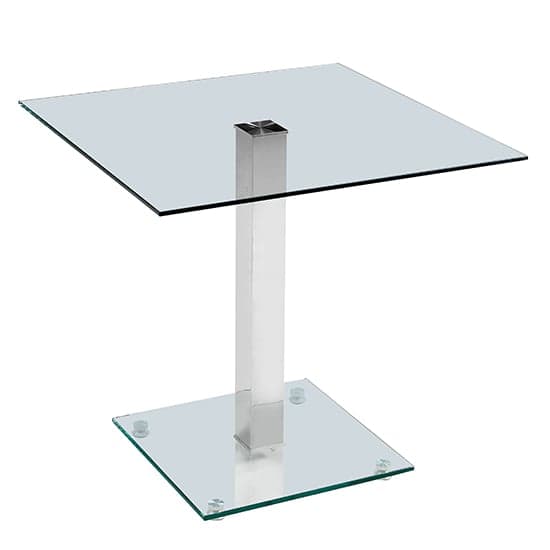 Hartville Clear Glass Top Bistro Dining Table With Glass Base