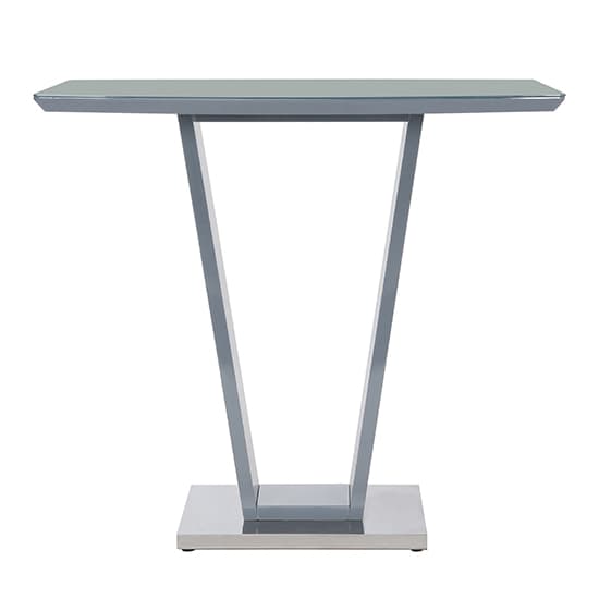 Indio High Gloss Bar Table Rectangular Glass Top In Grey