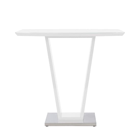 Indio High Gloss Bar Table Rectangular Glass Top In White