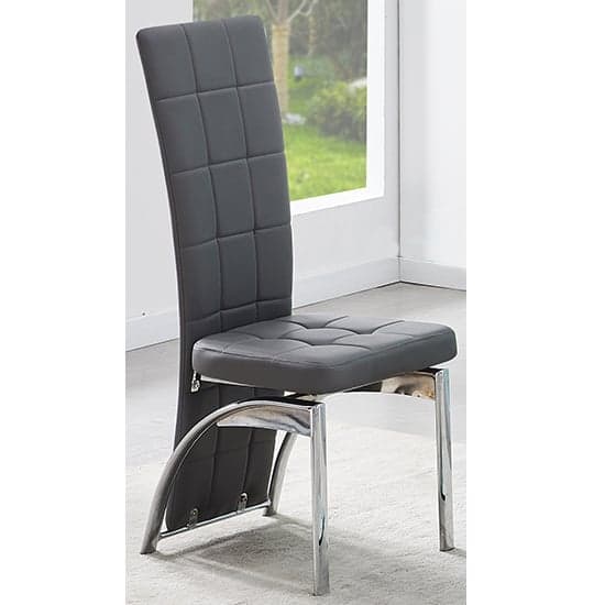 Joliet Small Black Glass Dining Table With 4 Riverton Grey Chairs