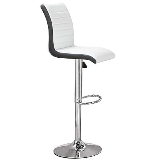 Joplin Rectangular Glass White Bar Table 4 Riga White Black Stools