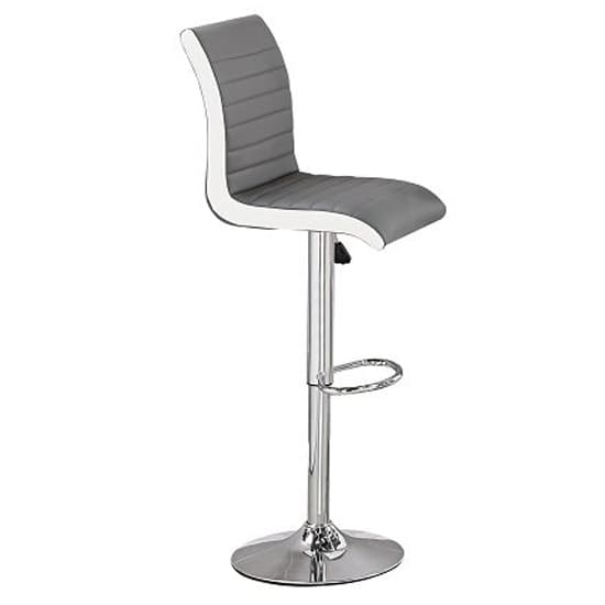 Joplin Square Glass Grey Gloss Bar Table 4 Riga Grey White Stools