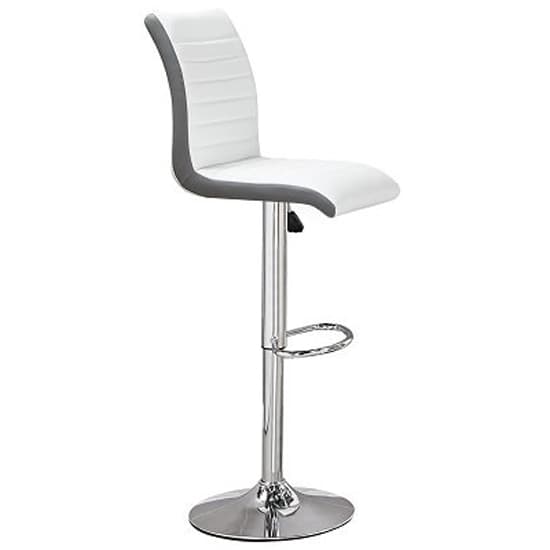Joplin Square Glass Grey Gloss Bar Table 4 Riga White Grey Stools