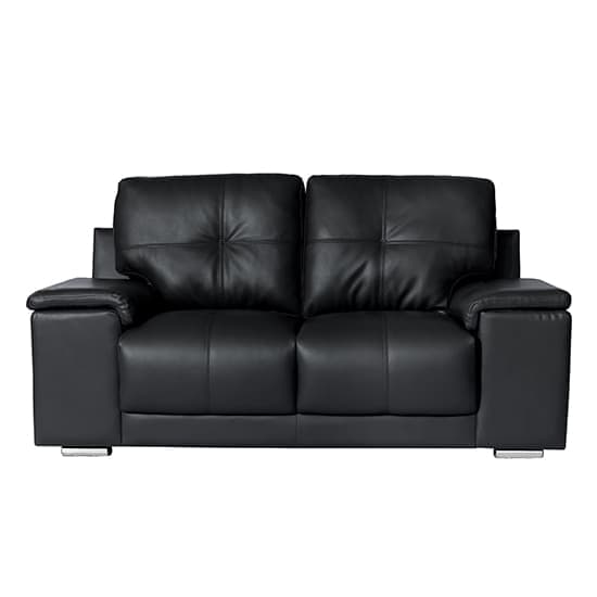 Kansas Faux Leather 2 Seater Sofa In Black