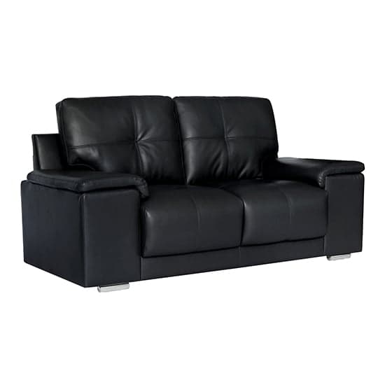 Kansas Faux Leather 2 Seater Sofa In Black