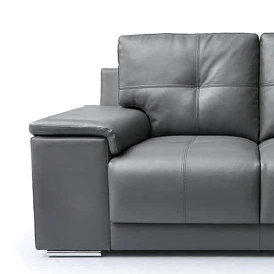 Kansas Faux Leather 2 Seater Sofa In Dark Grey